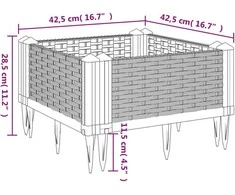 Sodo lovelis su kuoliukais, juodas, 42,5x42,5x28,5cm, PP