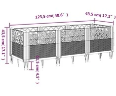 Sodo lovelis su kuoliukais, rudas, 123,5x43,5x43,5cm, PP