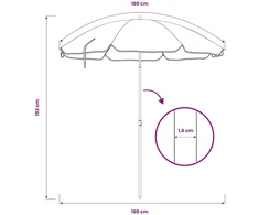 Sodo skėtis 160 cm 170T poliesteris Oranžinė