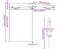 Sodo skėtis 270 x 270 cm Poliesteris Stačiakampio