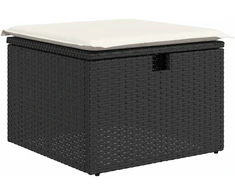 Sodo Sofų Rinkinys 6 pcs Juoda poliratanas