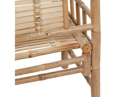 Sodo suoliukas su pagalvėle, 120cm, bambukas (41504+314953)