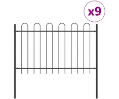 Sodo tvora 9 pcs Pilka 15,3 x 1,2 m Miltelinis plienas