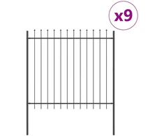 Sodo tvora 9 pcs Pilka 15,3 x 1,5 m Miltelinis plienas