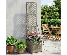 Sodo vazonas Pilkas 35 x 30 x 135 cm poliratanas