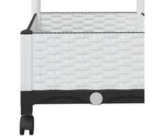 Sodo vazonas su treliu ir ratais Balta 80 x 40 x 131,5 cm PP