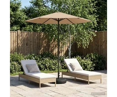 Sodų skėtis su baze 230 x 230 cm Poliesteris Stačiakampio Taupe