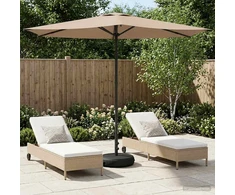 Sodų skėtis su baze 270 x 270 cm Poliesteris Stačiakampio Taupe