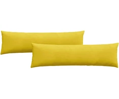 Sofa Pagalvės 2 pcs Geltona 145 x 40 cm Kordūrinis audinys