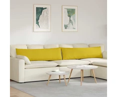 Sofa Pagalvės 2 pcs Geltona 145 x 40 cm Kordūrinis audinys