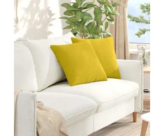 Sofa Pagalvės 2 pcs Geltona 45 x 45 cm Kordūrinis audinys