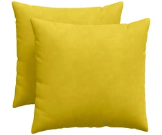 Sofa Pagalvės 2 pcs Geltona 50 x 50 cm Kordūrinis audinys