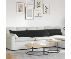 Sofa Pagalvės 2 pcs Juoda 200 x 40 cm Kordūrinis audinys