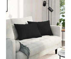 Sofa Pagalvės 2 vnt. audinys Juoda 60 x 40 cm
