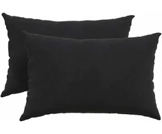 Sofa Pagalvės 2 pcs Juoda 60 x 40 cm Kordūrinis audinys