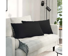 Sofa Pagalvės 2 vnt. audinys Juoda 80 x 40 cm