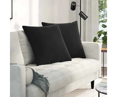 Sofa Pagalvės 2 pcs Juoda 80 x 80 cm Kordūrinis audinys