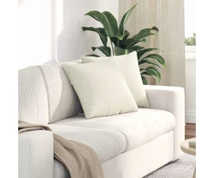 Sofa Pagalvės 2 pcs Kreminė 45 x 45 cm Kordūrinis audinys