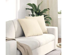 Sofa Pagalvės 2 pcs Kreminė 50 x 50 cm Kordūrinis audinys
