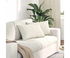 Sofa Pagalvės 2 vnt. Kreminė 60 x 40 cm Kordūrinis audinys