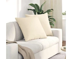 Sofa Pagalvės 2 pcs Kreminė 60 x 60 cm Kordūrinis audinys