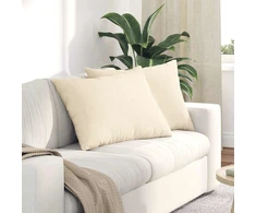 Sofa Pagalvės 2 vnt. Kreminė 70 x 50 cm Kordūrinis audinys