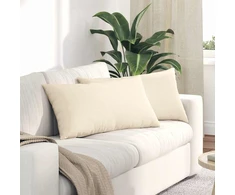 Sofa Pagalvės 2 pcs Kreminė 80 x 40 cm Kordūrinis audinys