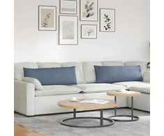 Sofa Pagalvės 2 pcs Mėlyna 120 x 40 cm Kordūrinis audinys