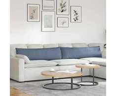 Sofa Pagalvės 2 pcs Mėlyna 145 x 40 cm Kordūrinis audinys
