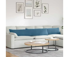Sofa Pagalvės 2 pcs Mėlyna 200 x 40 cm Kordūrinis audinys