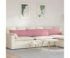Sofa Pagalvės 2 pcs Rožinė 200 x 40 cm Kordūrinis audinys