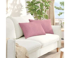 Sofa Pagalvės 2 pcs Rožinė 60 x 40 cm Kordūrinis audinys