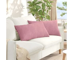 Sofa Pagalvės 2 vnt. Rožinė 80 x 40 cm Kordūrinis audinys