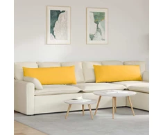 Sofa Pagalvės 2 pcs Šviesi geltona 120 x 40 cm