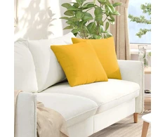 Sofa Pagalvės 2 pcs Šviesi geltona 45 x 45 cm