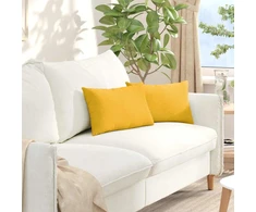 Sofa Pagalvės 2 pcs Šviesi geltona 50 x 30 cm