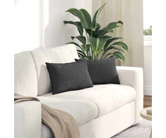 Sofa Pagalvės 2 pcs Tamsiai pilka 50 x 30 cm Kordūrinis audinys