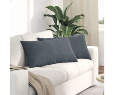 Sofa Pagalvės 2 vnt. Tamsiai pilka 80 x 40 cm Kordūrinis audinys