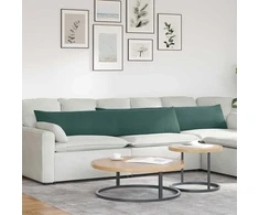Sofa Pagalvės 2 pcs Tamsiai žalia 200 x 40 cm