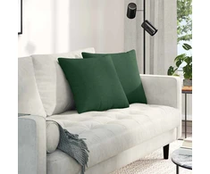 Sofa Pagalvės 2 pcs Tamsiai žalia 45 x 45 cm Kordūrinis audinys