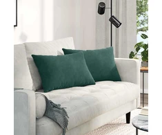 Sofa Pagalvės 2 pcs Tamsiai žalia 60 x 40 cm Kordūrinis audinys