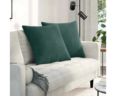 Sofa Pagalvės 2 pcs Tamsiai žalia 60 x 60 cm Kordūrinis audinys