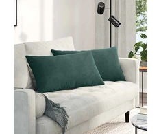 Sofa Pagalvės 2 pcs Tamsiai žalia 80 x 40 cm Kordūrinis audinys