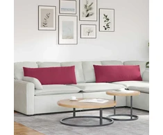 Sofa Pagalvės 2 pcs Vyno raudona 120 x 40 cm Kordūrinis audinys