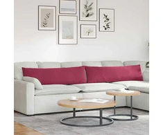 Sofa Pagalvės 2 pcs Vyno raudona 145 x 40 cm Kordūrinis audinys