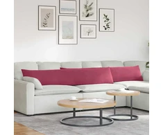 Sofa Pagalvės 2 pcs Vyno raudona 200 x 40 cm Kordūrinis audinys
