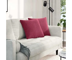 Sofa Pagalvės 2 pcs Vyno raudona 45 x 45 cm Kordūrinis audinys