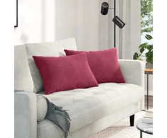 Sofa Pagalvės 2 pcs Vyno raudona 60 x 40 cm Kordūrinis audinys