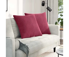 Sofa Pagalvės 2 pcs Vyno raudona 60 x 60 cm Kordūrinis audinys
