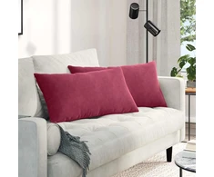 Sofa Pagalvės 2 vnt. Vyno raudona 80 x 40 cm Kordūrinis audinys